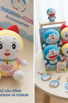 Bộ Đôi Gấu Bông Doraemon Và Doremi Chibi Dễ Thương